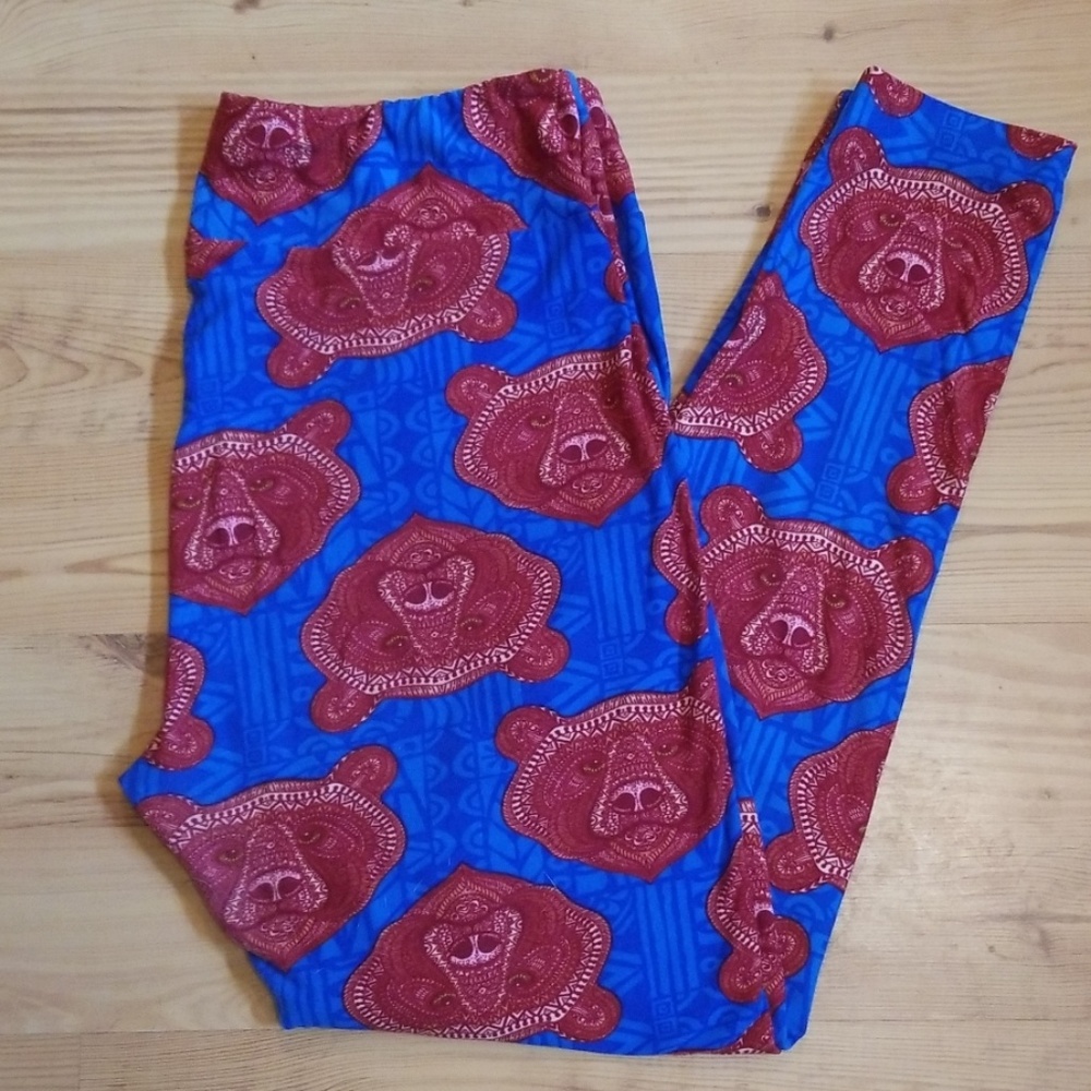 LulaRoe Mosaic bears leggings Size T/C